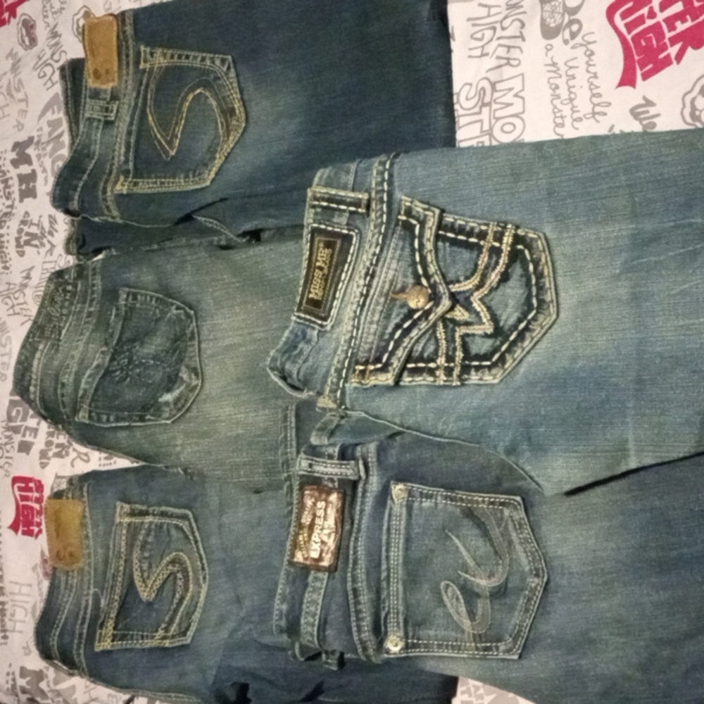 Silver jeans Express jeans and Miss Me jeans